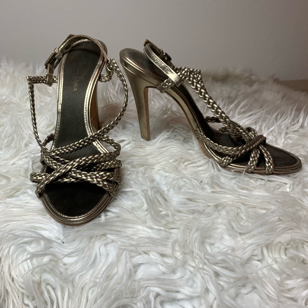 BCBGMaxAzria Bronze Strappy Heels